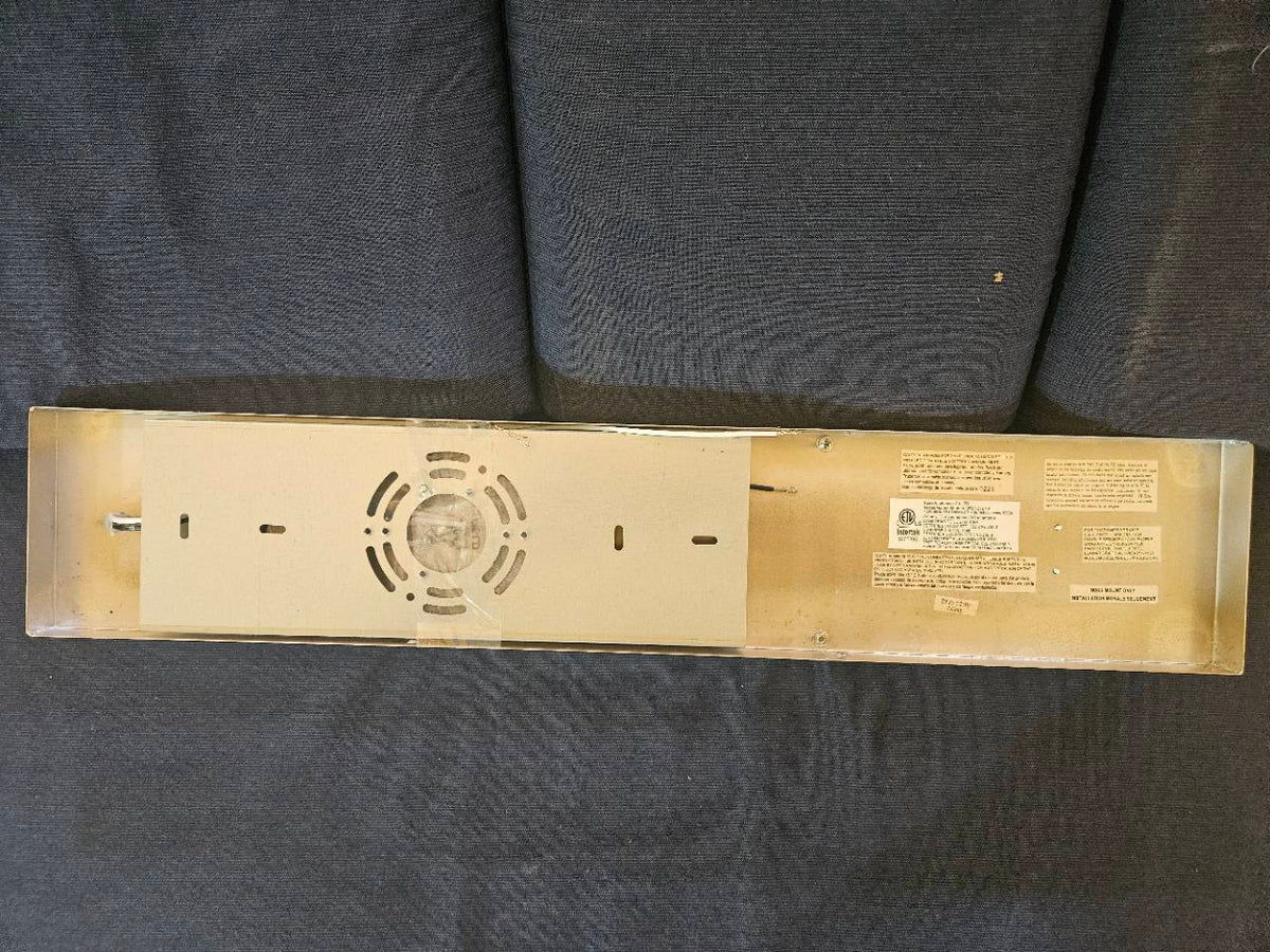 Linear Wall-Mount Vanity Light, Frosted White Panels, Gold-Tone Frame - New No Box