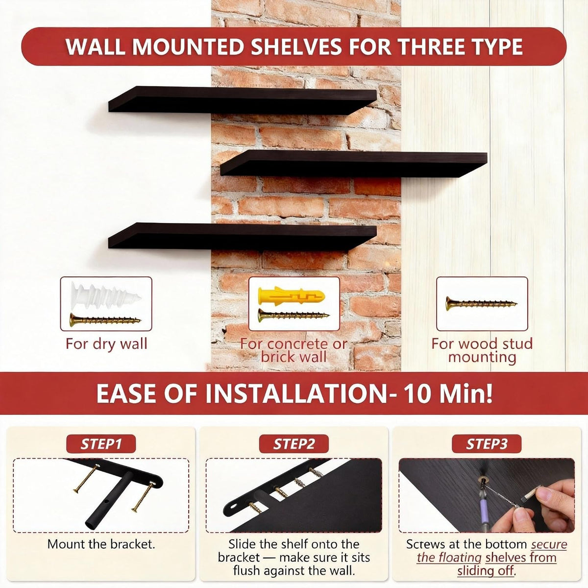Mounting hardware included
