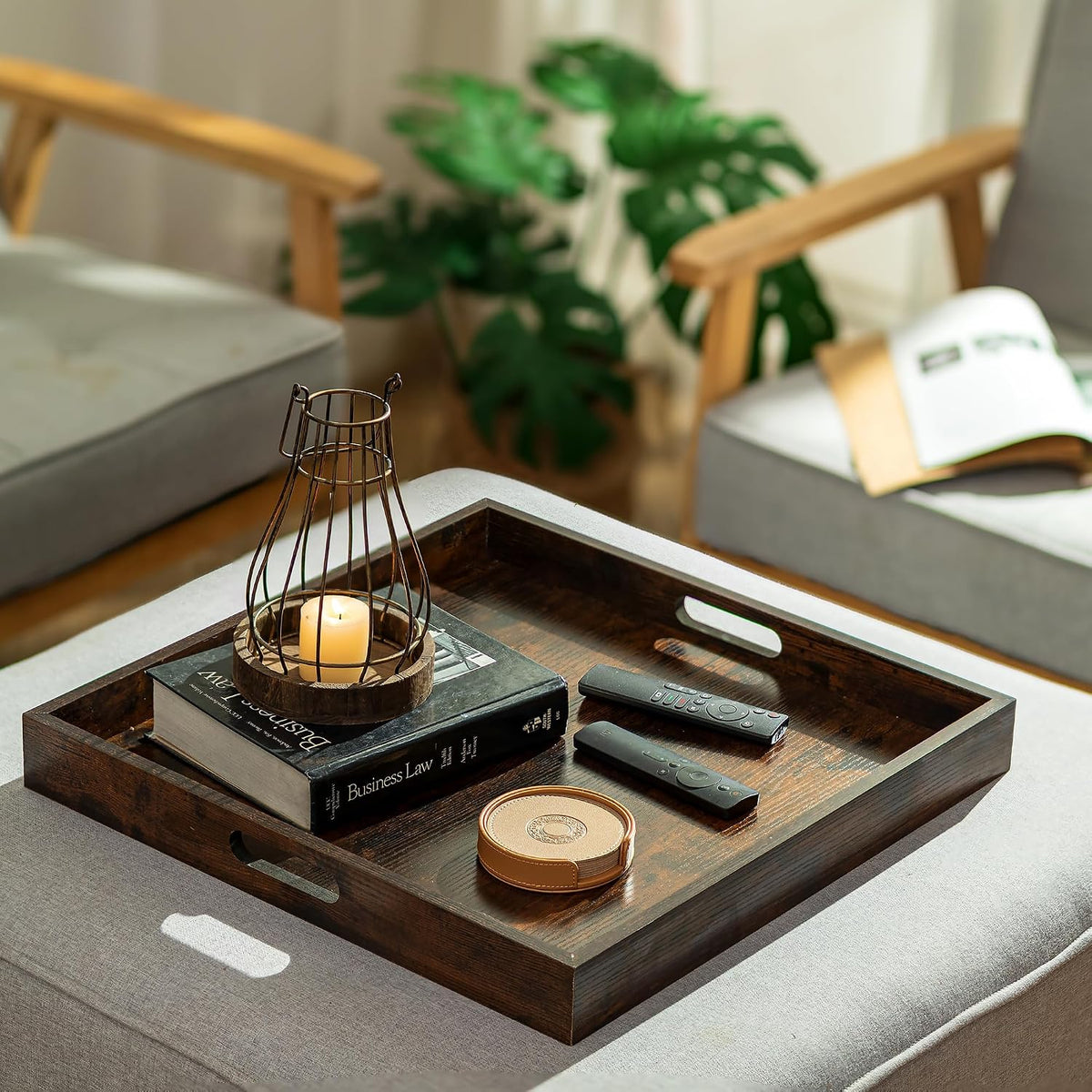 Rustic brown wood finish
