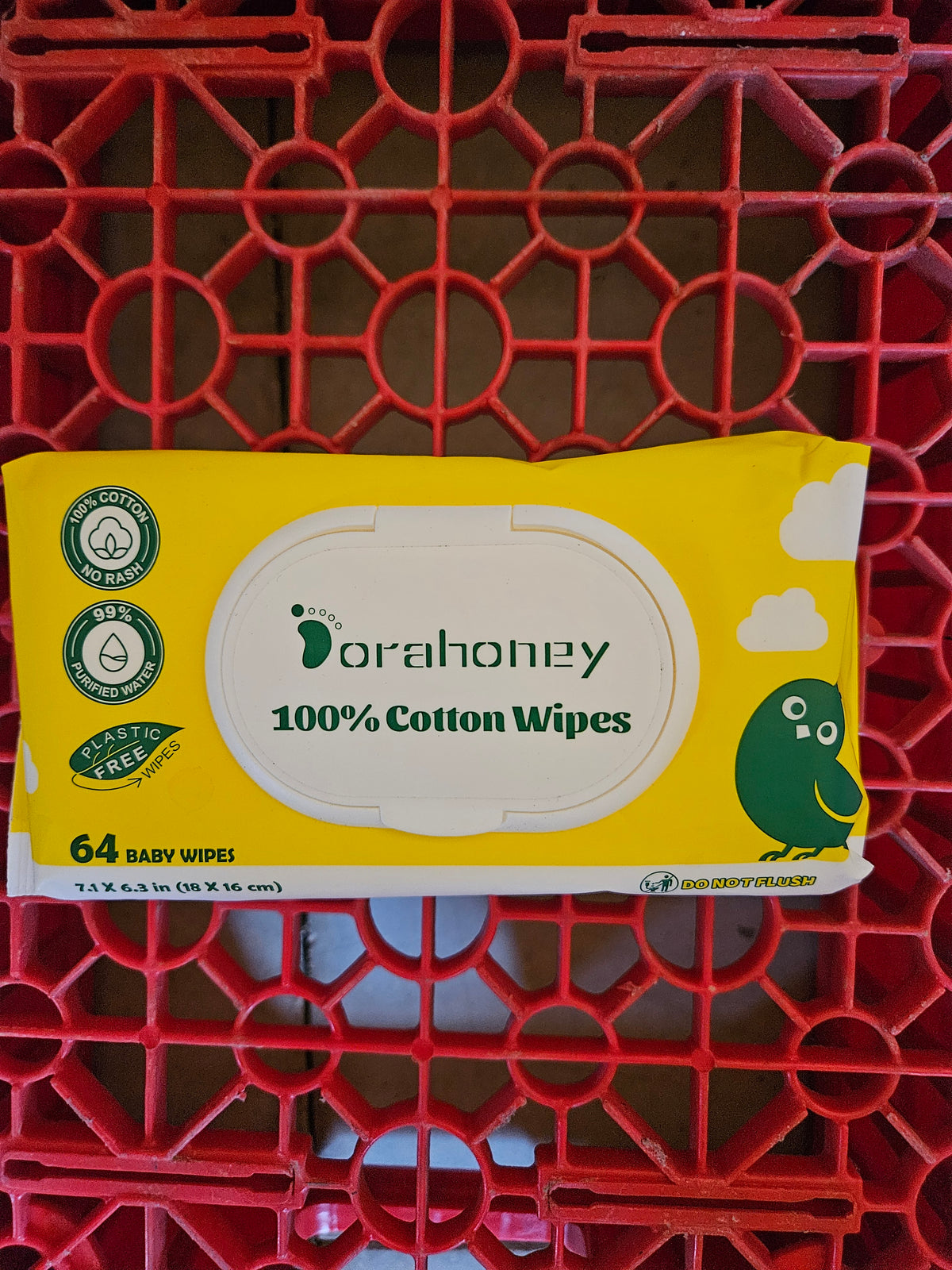Dorahoney 100% Cotton Baby Wipes, 64 Count