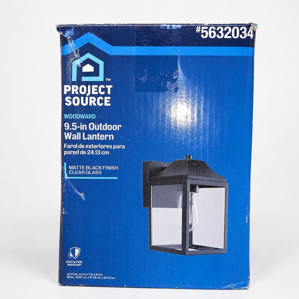 Project Source Woodward 9.5-inch matte-black outdoor wall lantern, item 5632034