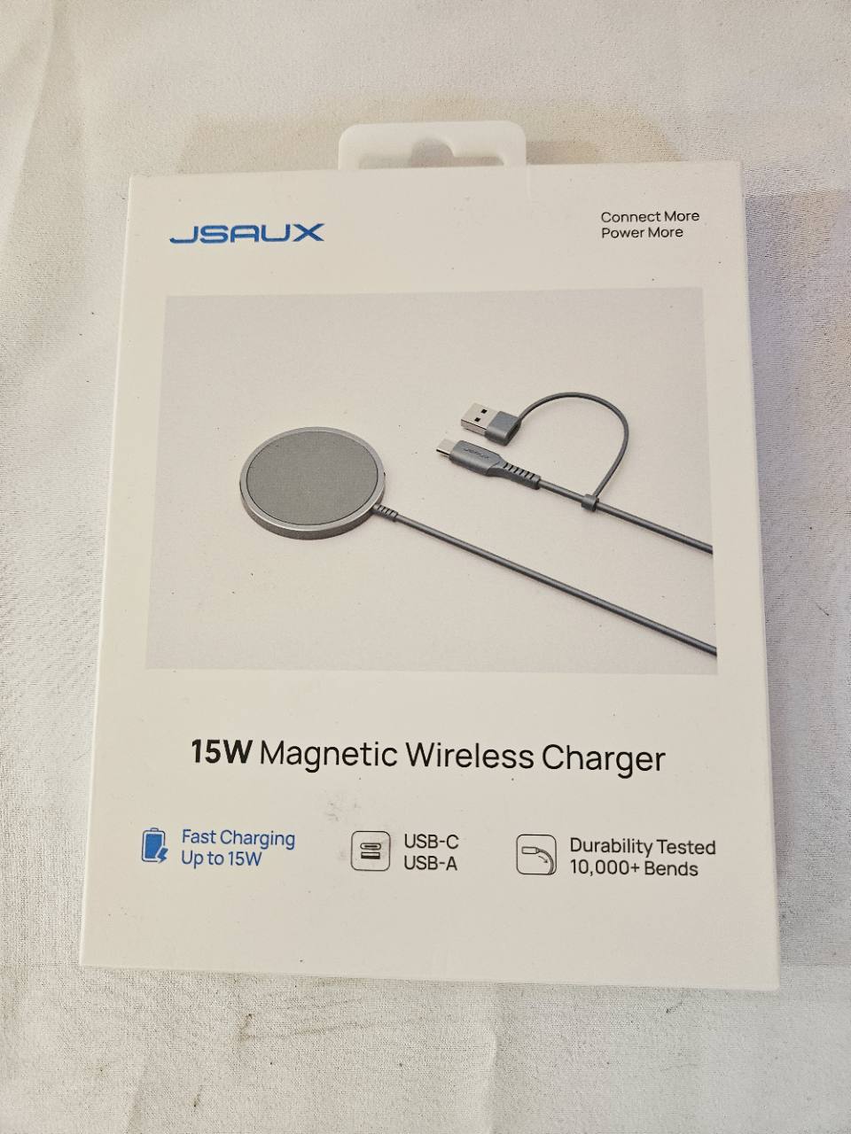 JSAUX 15W Magnetic Wireless Charger front packaging