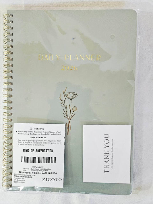 ZICOTO 2026 dusty blue daily planner packaging