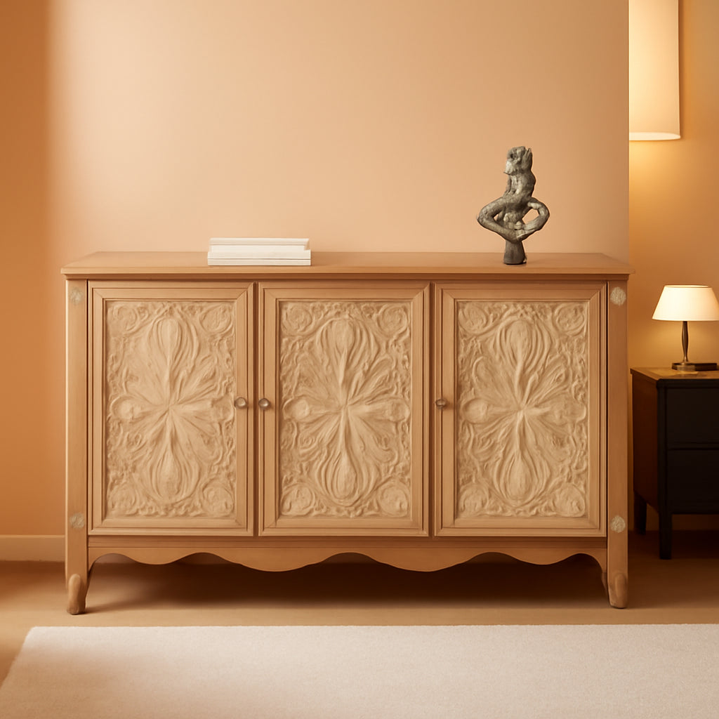 49 Inch Handcrafted Weathered Oak Sideboard Cabinet
