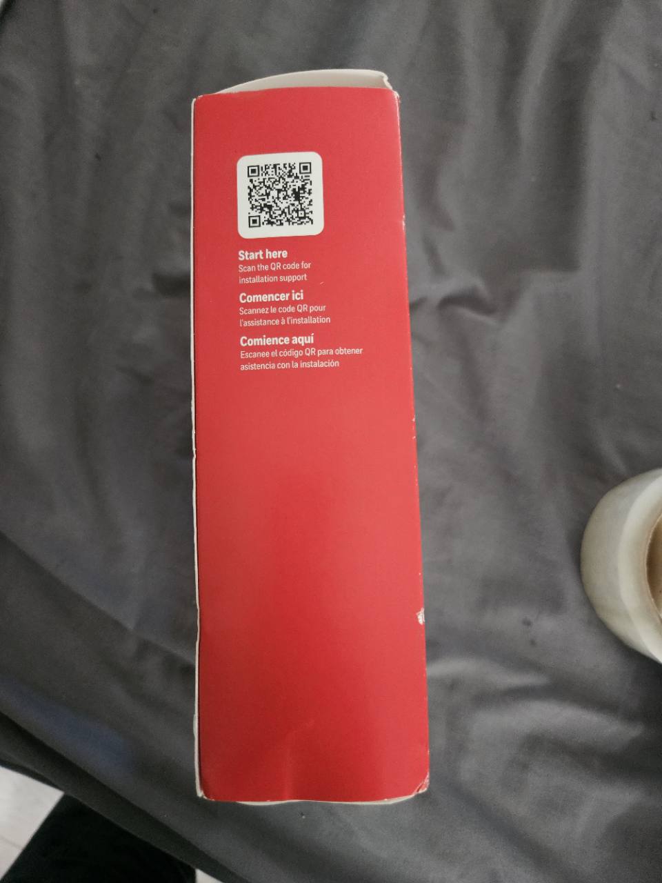Honeywell T5 actual retail box side with installation support QR label