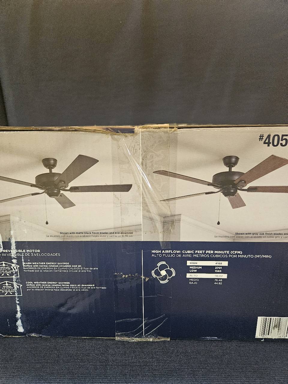 Harbor Breeze Cypress Point 52 in Matte Black Ceiling Fan CPR52MBK5 - New in Box