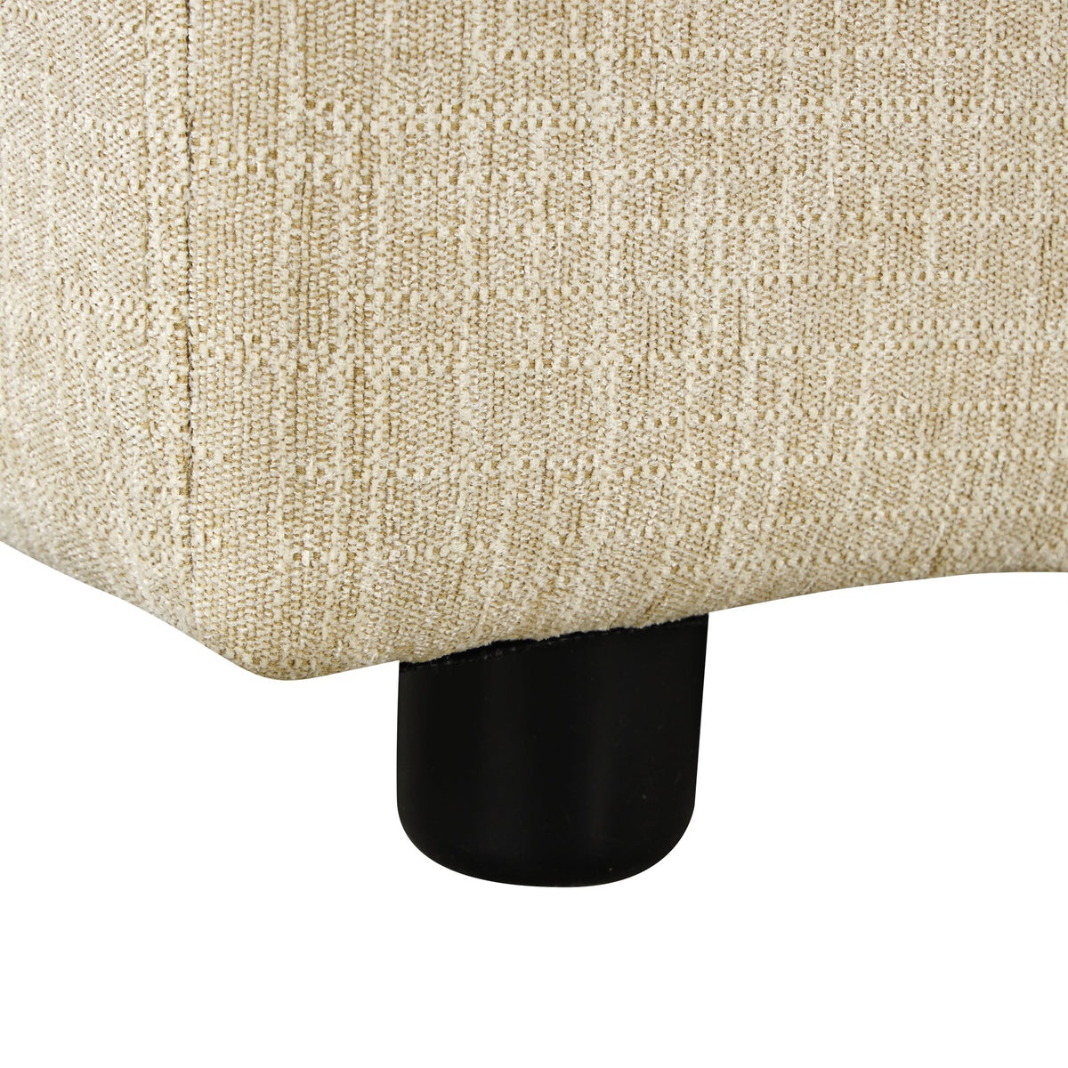 Beige Chenille 4-Seat Sectional Sofa with Ottoman & USB – 128 in