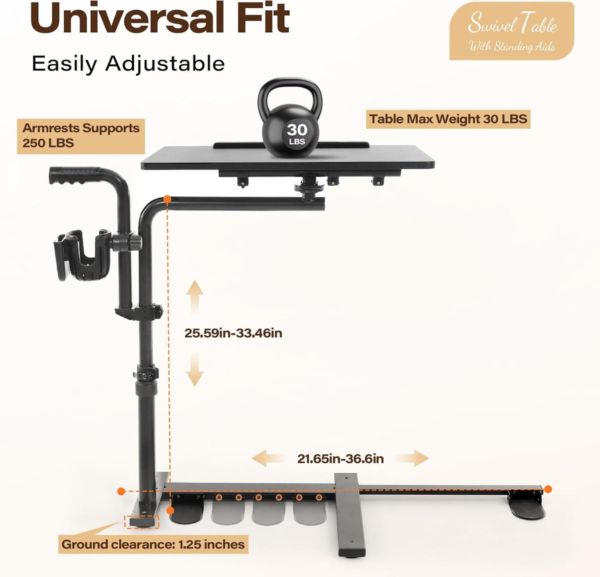 Tray table base and swivel