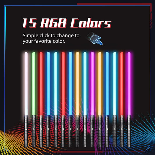 Lightsaber blades lit in different RGB colors
