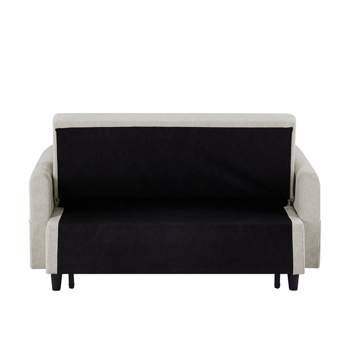 Beige 55.1-Inch Pull-Out Sleeper Loveseat with USB Charging
