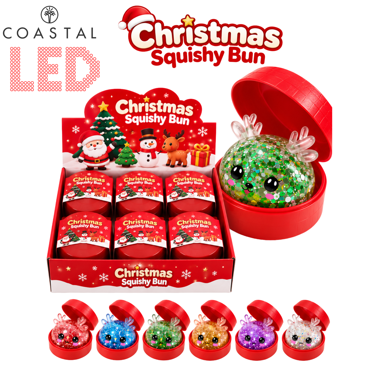 Christmas Sugar LED LIGHT UP Dumpling Squishy
