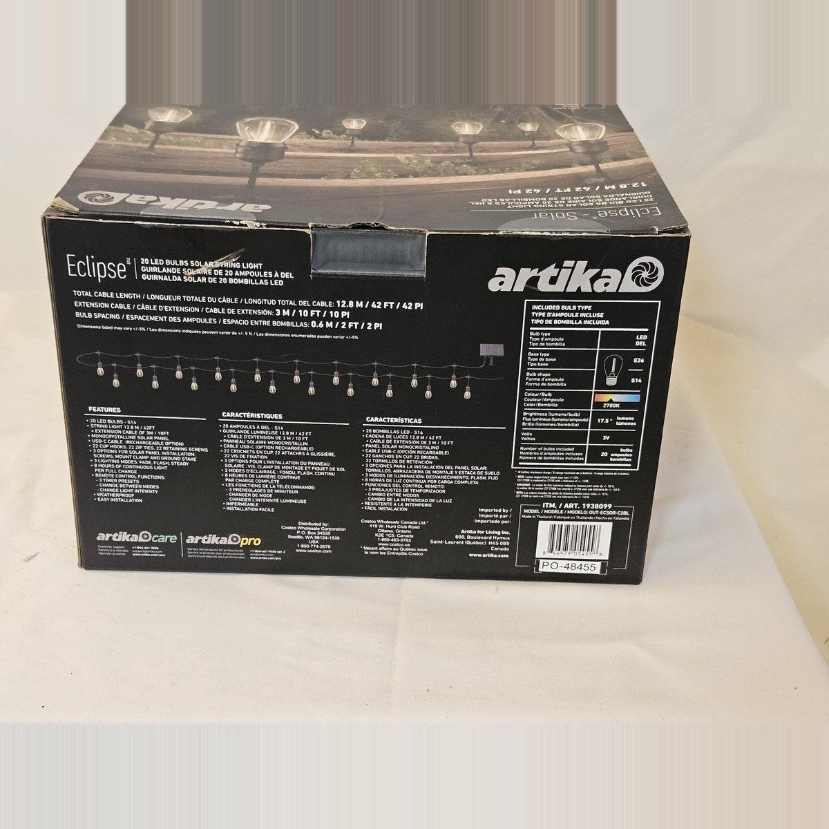 Artika Eclipse solar string lights features