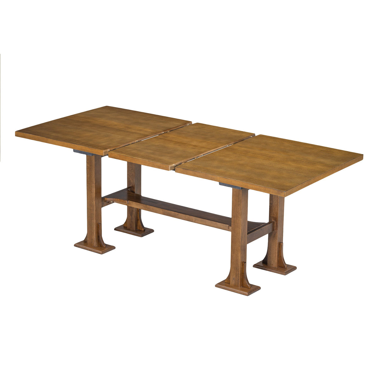 Farmhouse 76inch 6-Piece Extendable Dining Table Set Trestle Kitchen Table Set