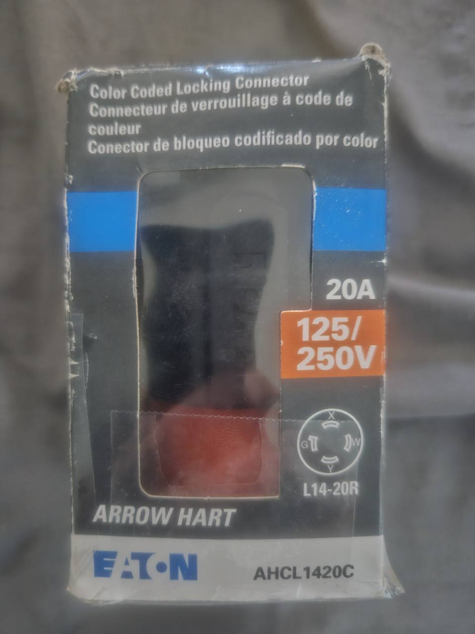 Actual Eaton Arrow Hart AHCL1420C locking connector package front