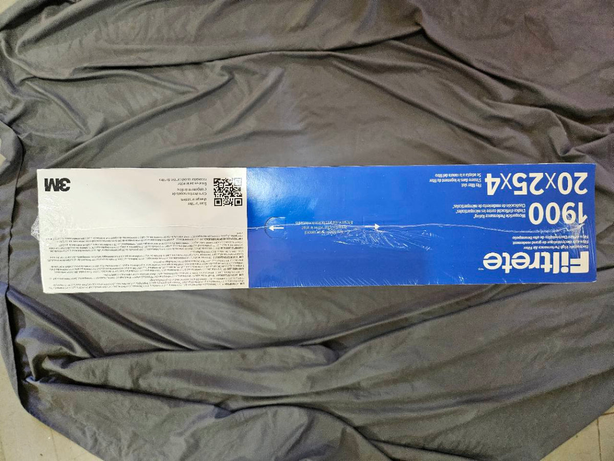 Actual new Filtrete MPR 1900 20x25x4 filter packaging view 2
