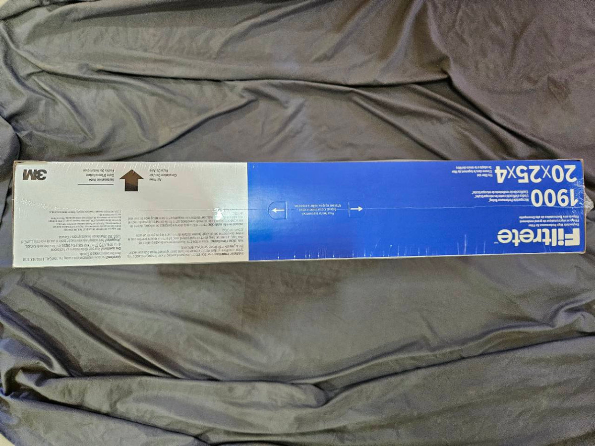 Actual new Filtrete MPR 1900 20x25x4 filter packaging view 3