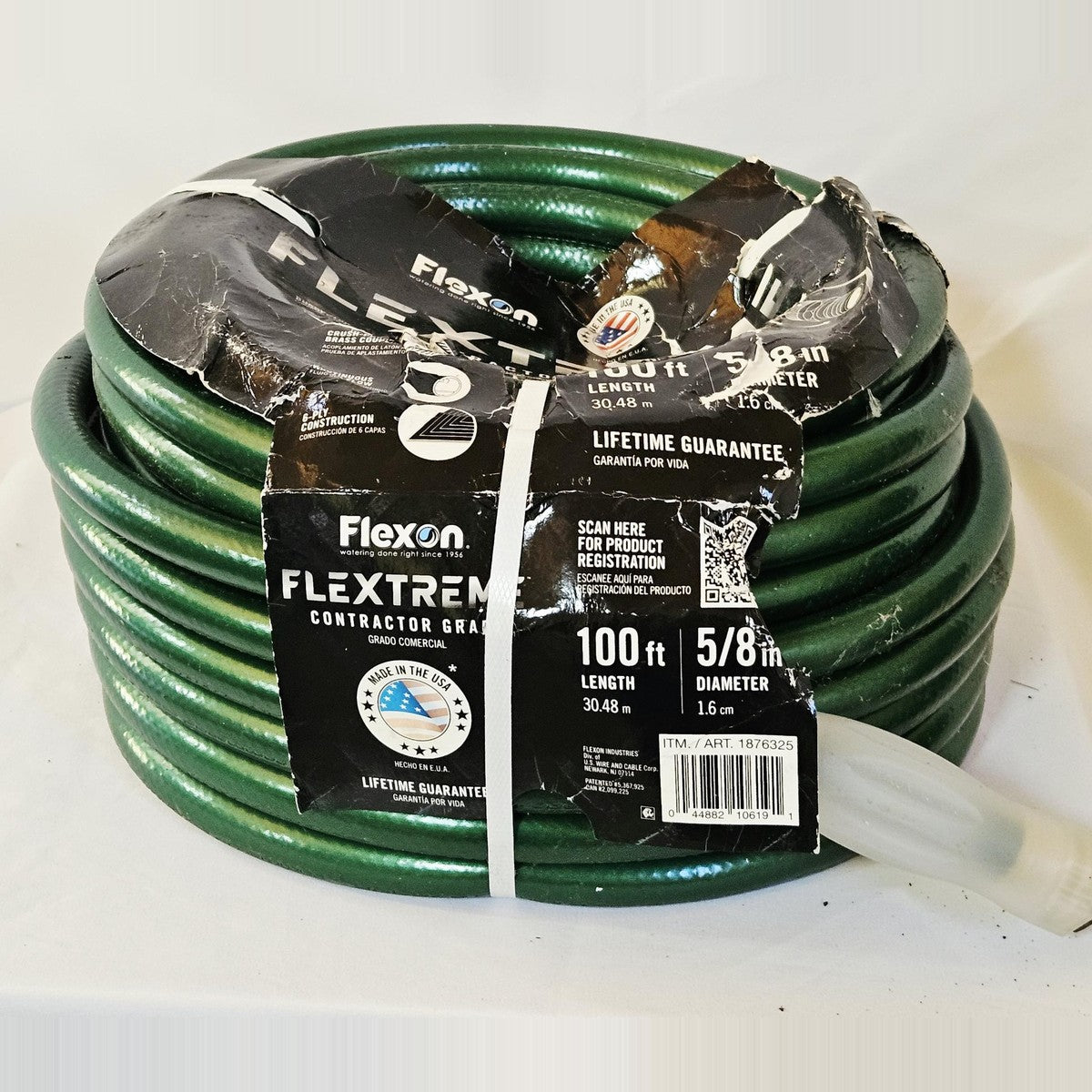Flexon Flextreme contractor grade 100 ft garden hose, side view