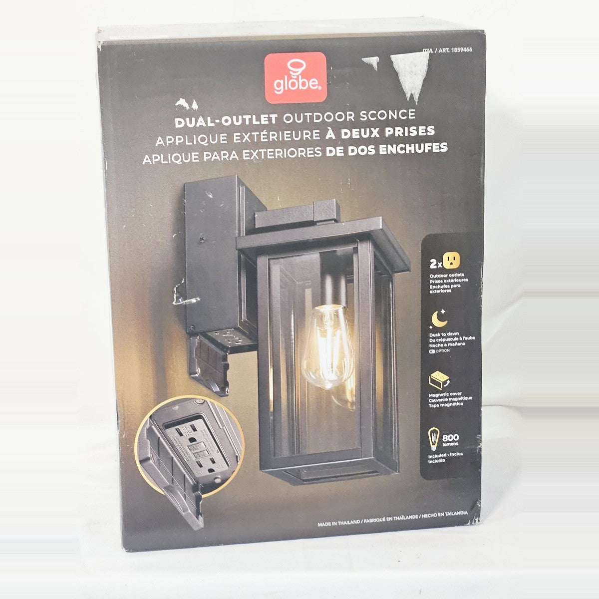 Globe Electric Dual-Outlet Outdoor Sconce box front