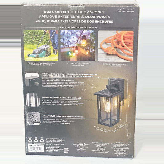 Globe Electric sconce features and dimensions