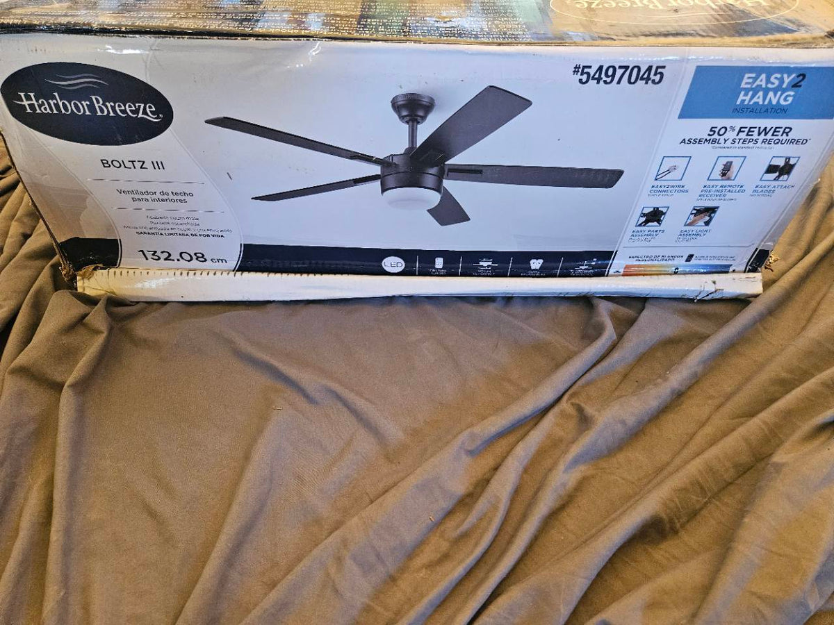 Boltz III Easy2Hang ceiling fan retail carton