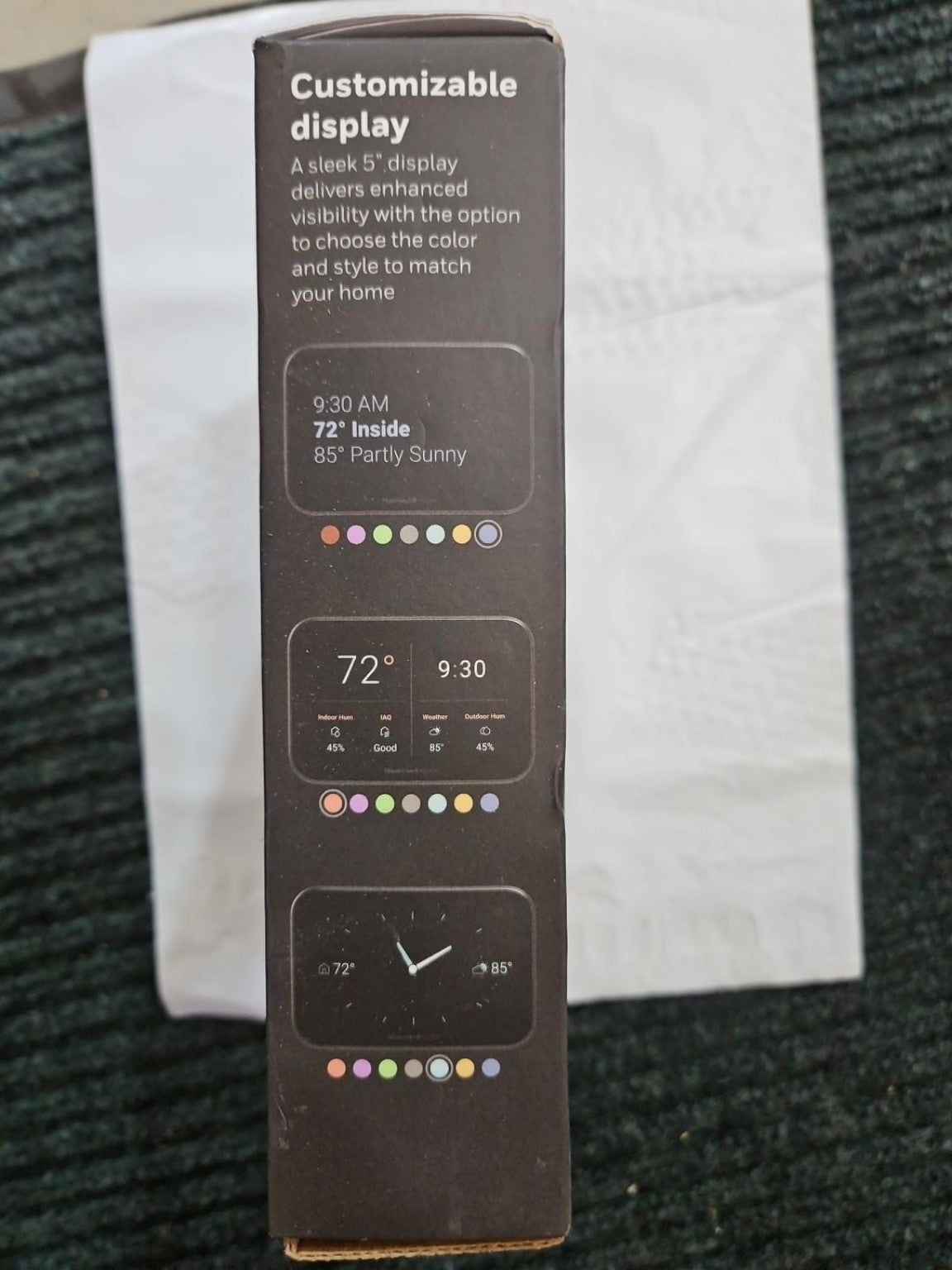 Honeywell Home X8S Smart Thermostat customizable display side panel