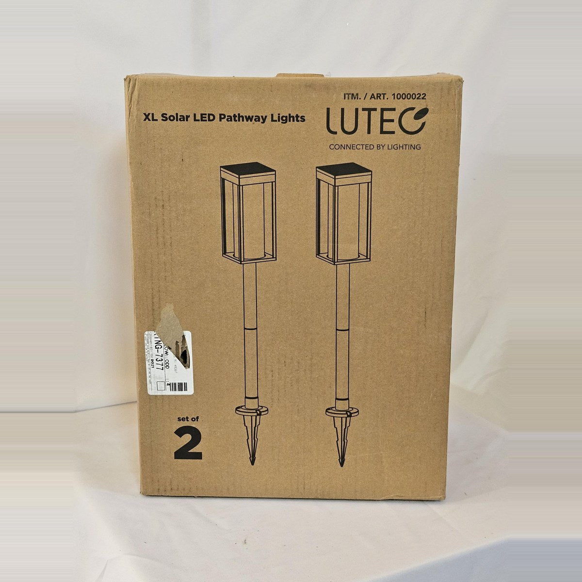 LUTEC XL Solar LED Pathway Lights set of 2 box