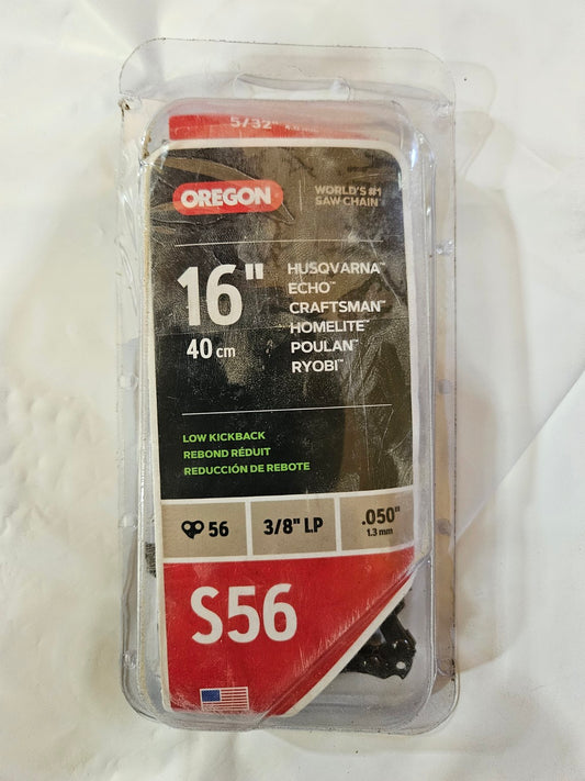 Oregon S56 16-inch chainsaw chain front packaging