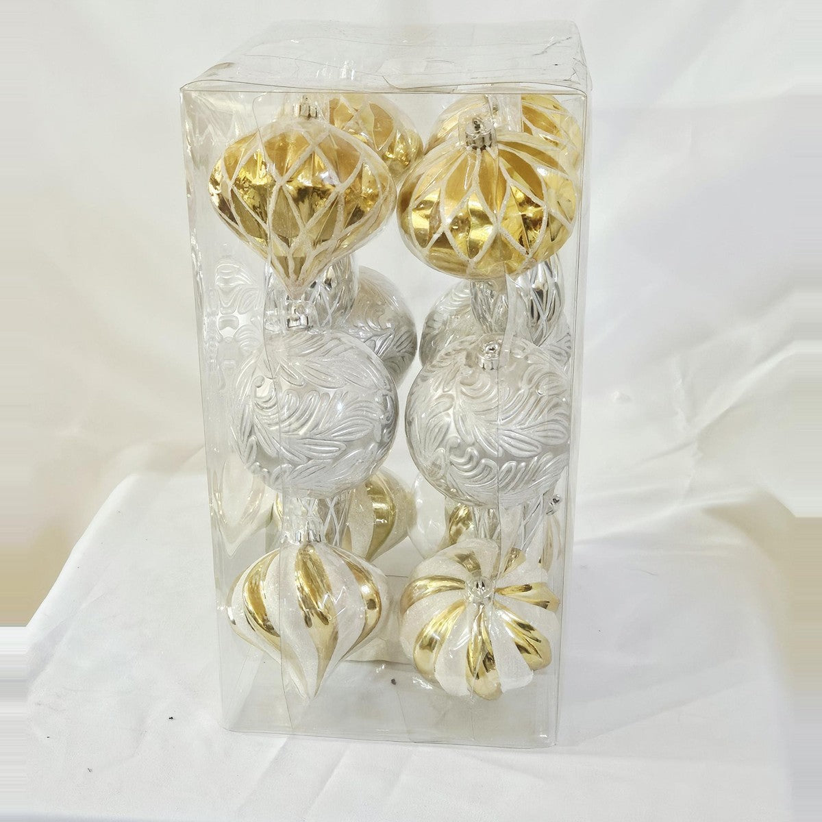 Holiday Living 16-count gold and silver ornament set, side view
