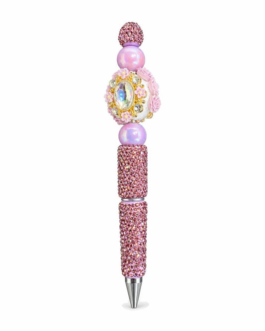 Pink sparkle rhinestone beaded pen