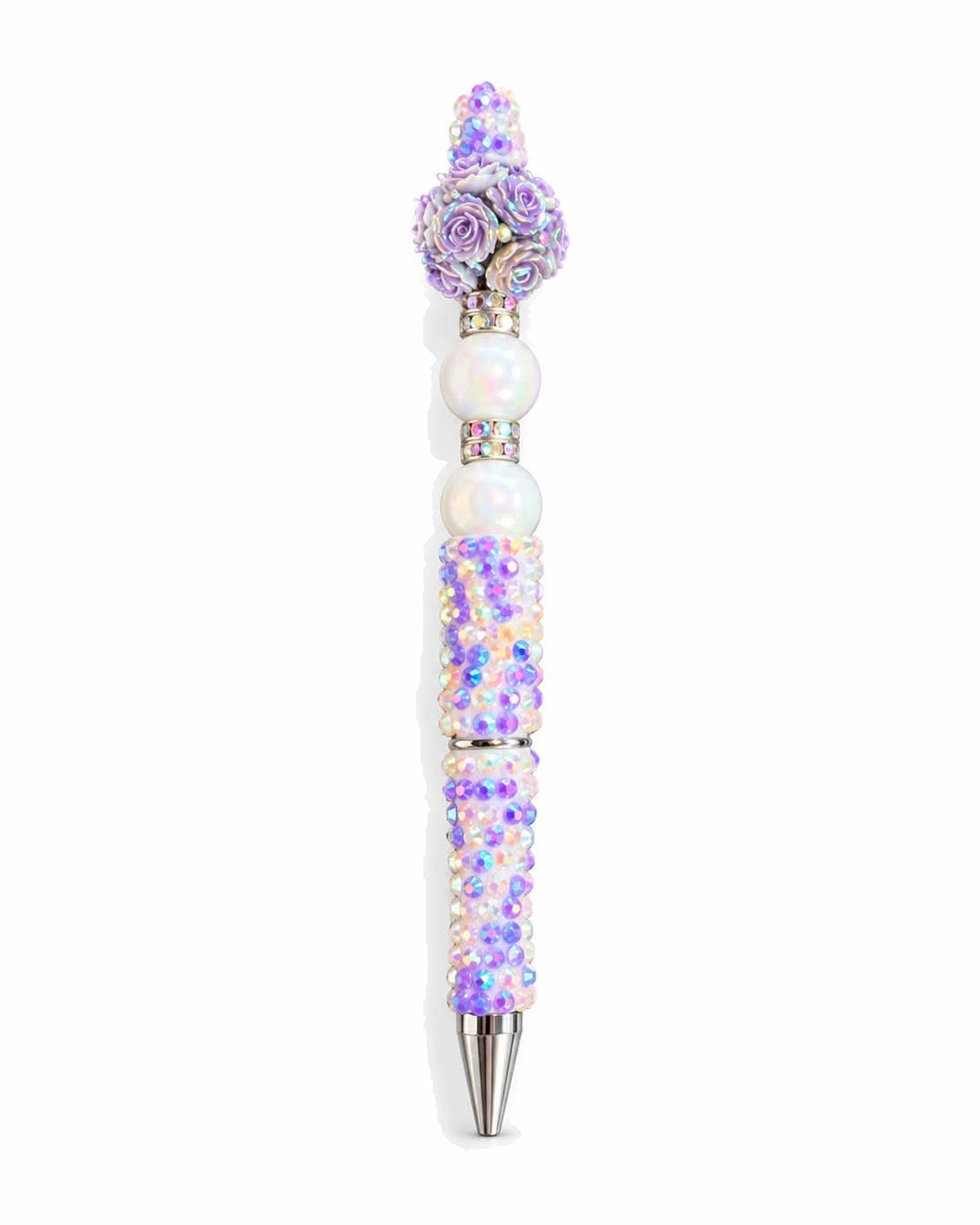 Lavender confetti beaded pen