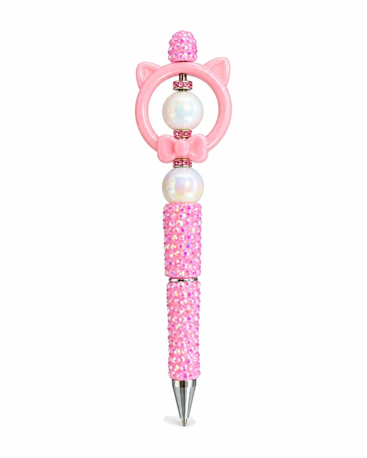 Pink cat ears beaded pen