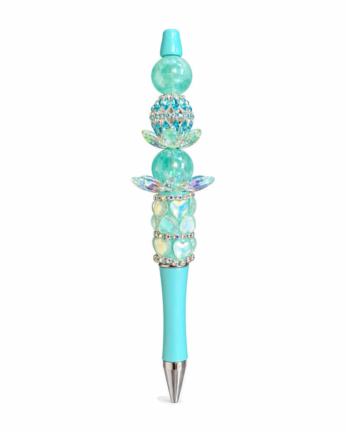 Mint aqua sparkle beaded pen