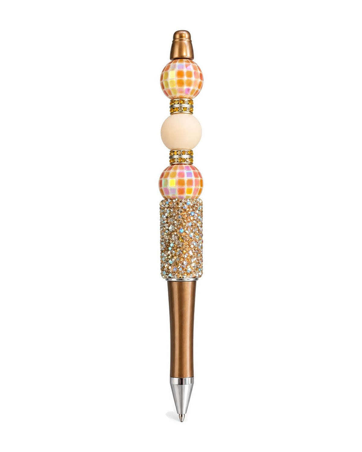 Gingham bronze beaded pen
