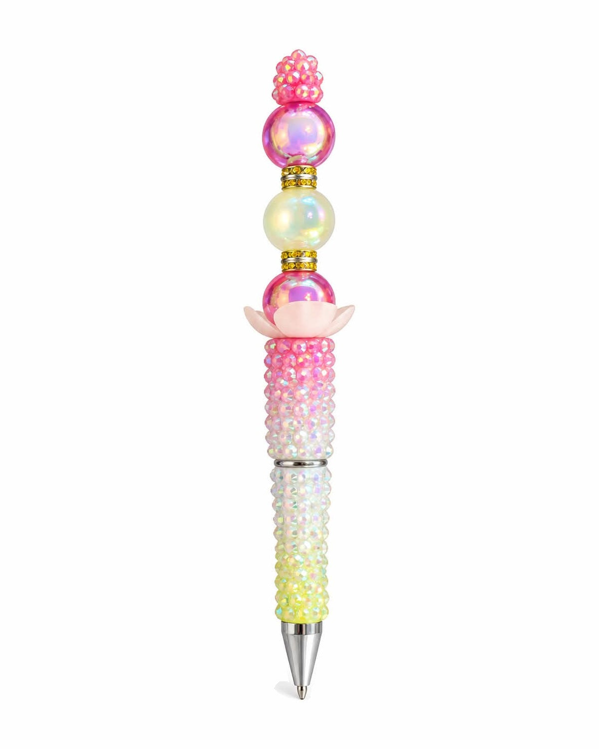 Pink ombre beaded pen