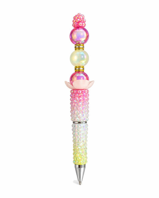 Pink ombre beaded pen