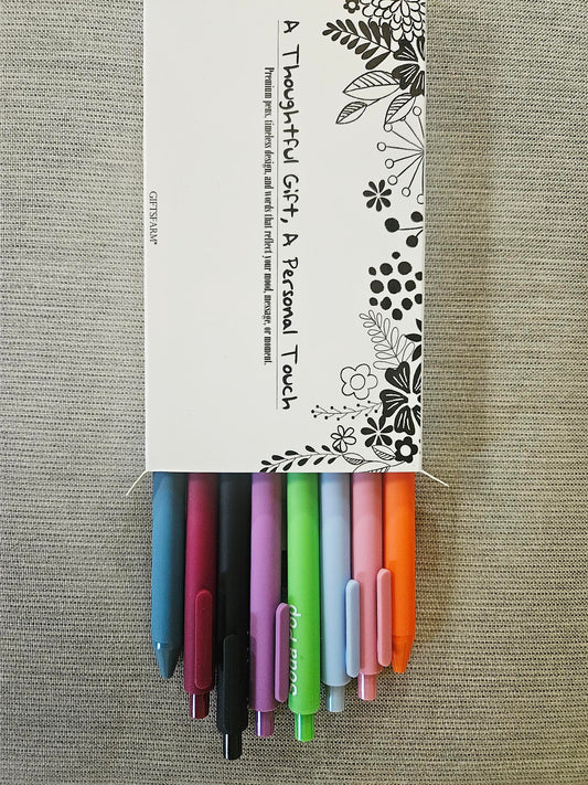 GIFTSFARM Kpop Demon Hunters pen set in floral gift box