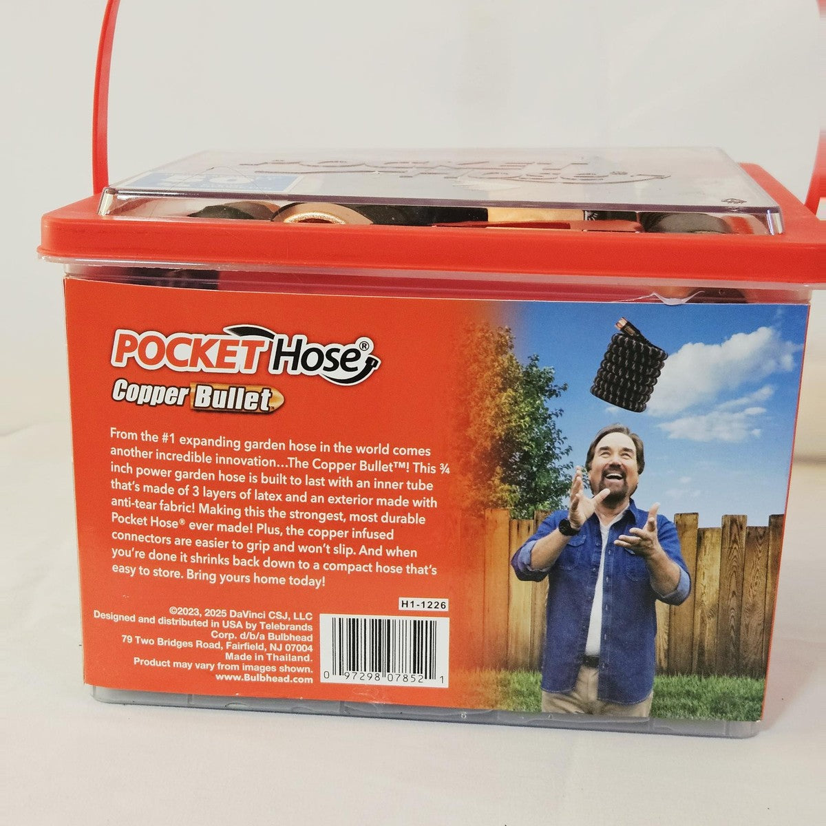 Pocket Hose Copper Bullet 50 ft tub, back