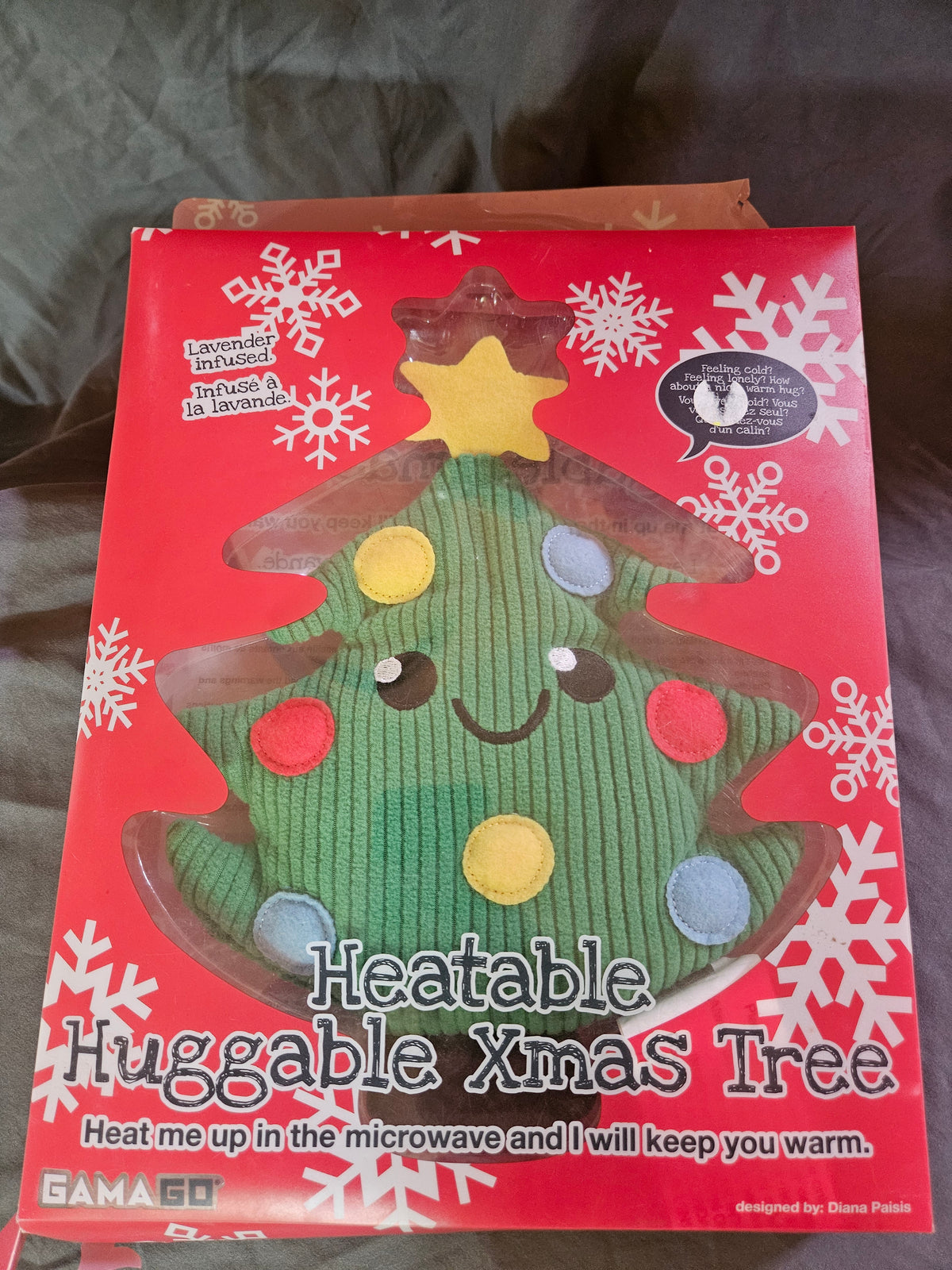 GAMAGO Heatable Huggable Xmas Tree Heating Pad and Pillow