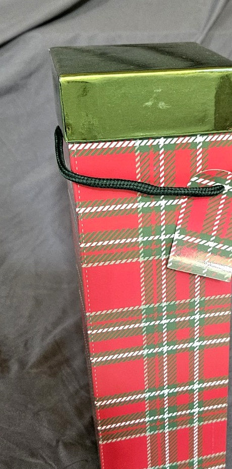 Red and Green Polka Dot Wine Bottle Gift Box